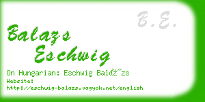balazs eschwig business card